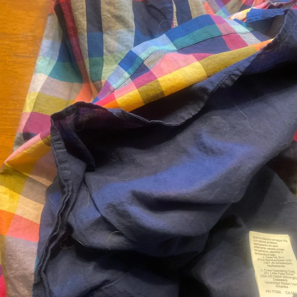 J. Crew Plaid Midi Button Dress